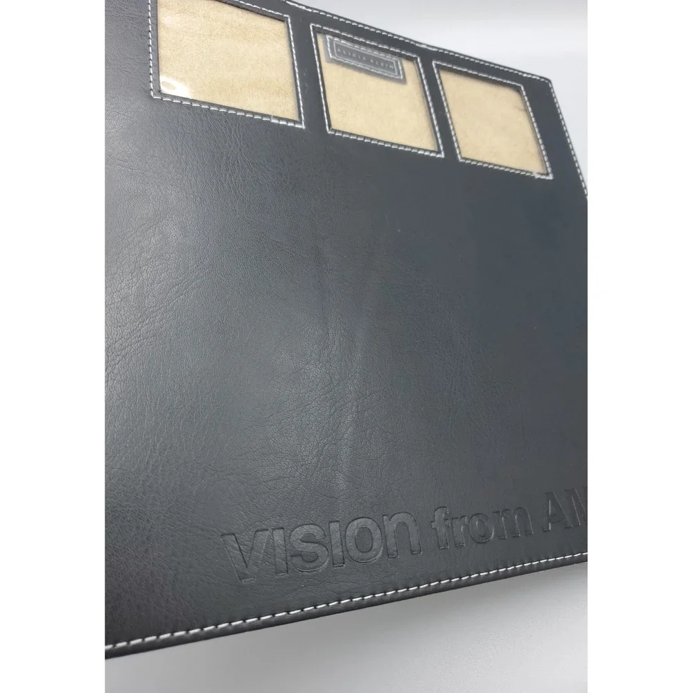 Alicia Klein Executive Mousepad Black Faux Leather‎ Embossed AMD Vision Logo AK3